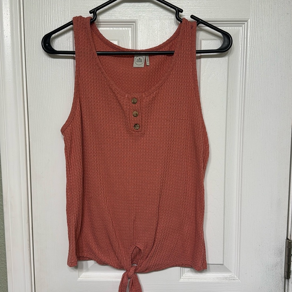 Waffle knit tank top